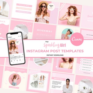 Pink Instagram Templates Canva, Aesthetic Instagram Templates, Canva Quotes, Instagram Feed, Social Media Templates, Blogger Template