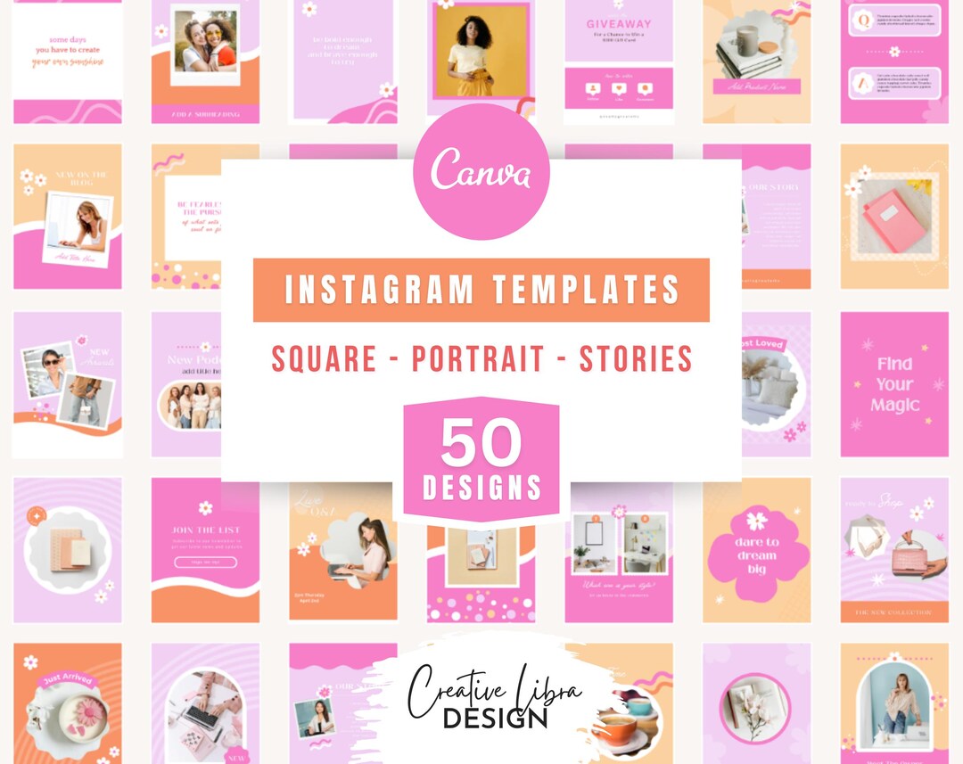 Pink Instagram Post Templates for Content Creators Canva Editable ...