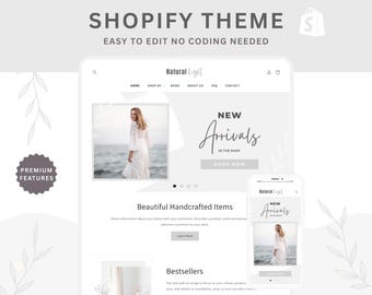 Plantilla de tema de Shopify Diseño web minimalista Boutique Moda Lujo Tienda de comercio electrónico Estética Belleza Tienda Negocio online Profesional