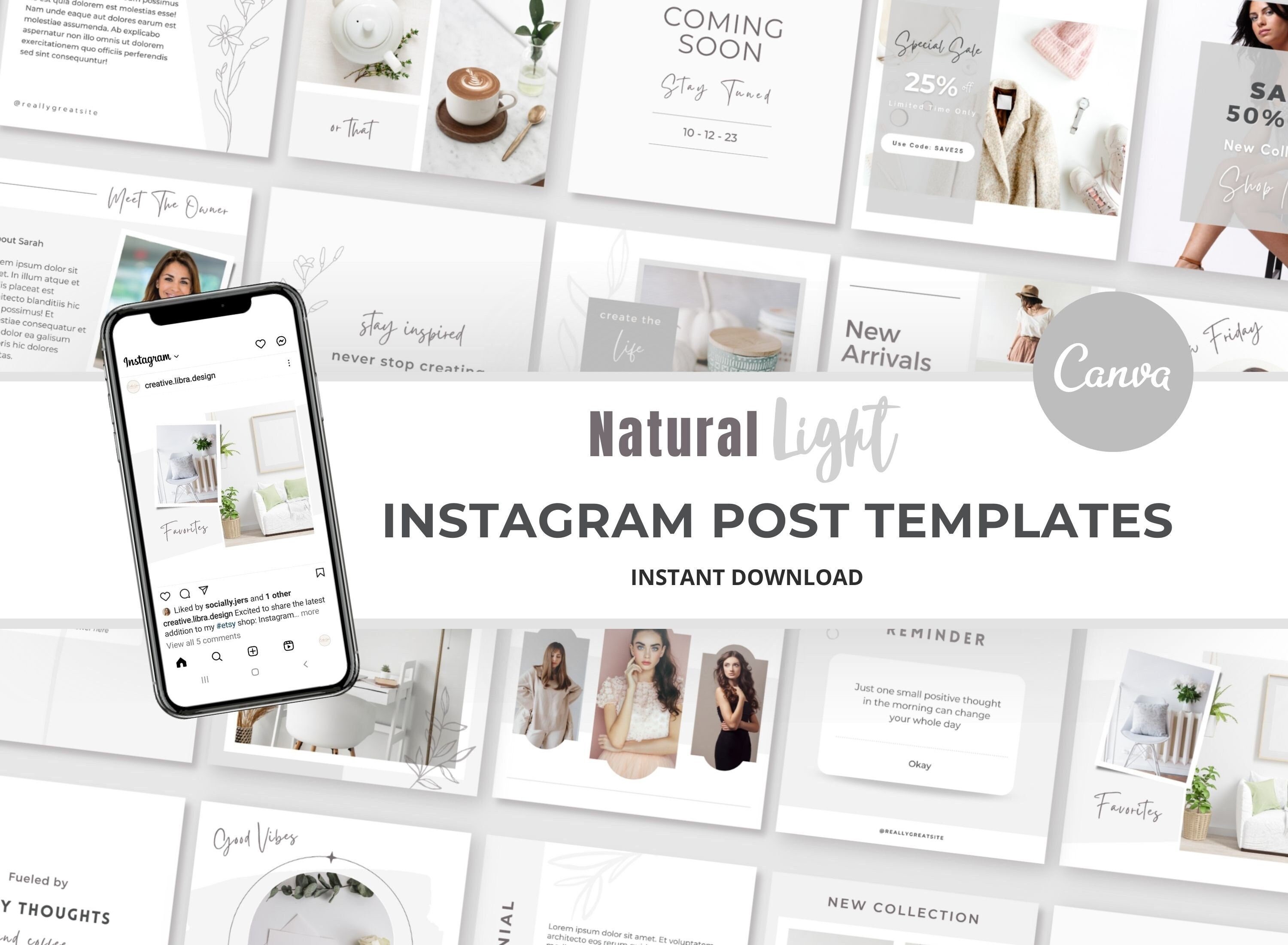 Luxury Instagram Post Templates Canva Templates Small Business Social ...
