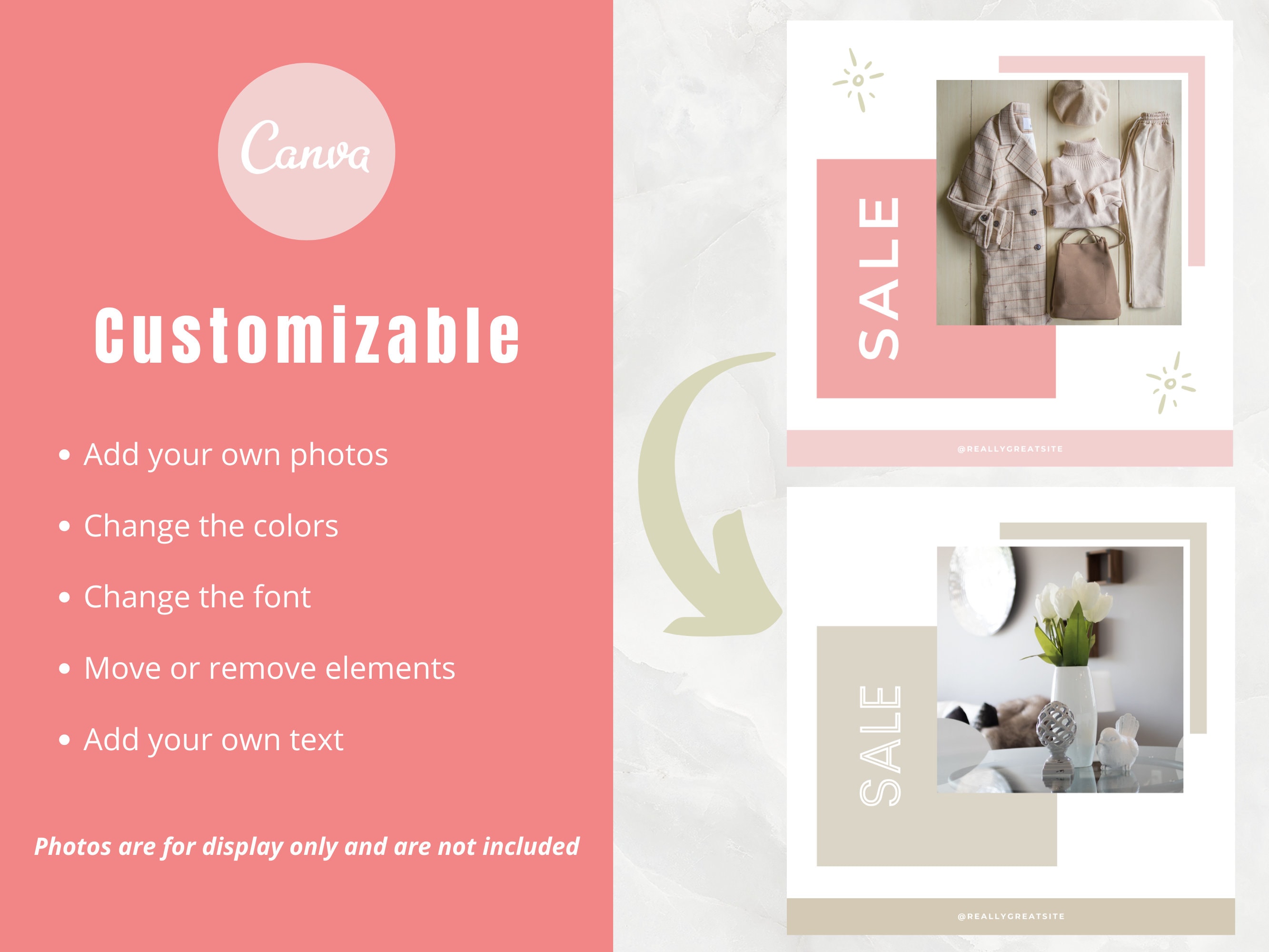 Pink Instagram Post Templates Editable in Canva Social Media Templates ...