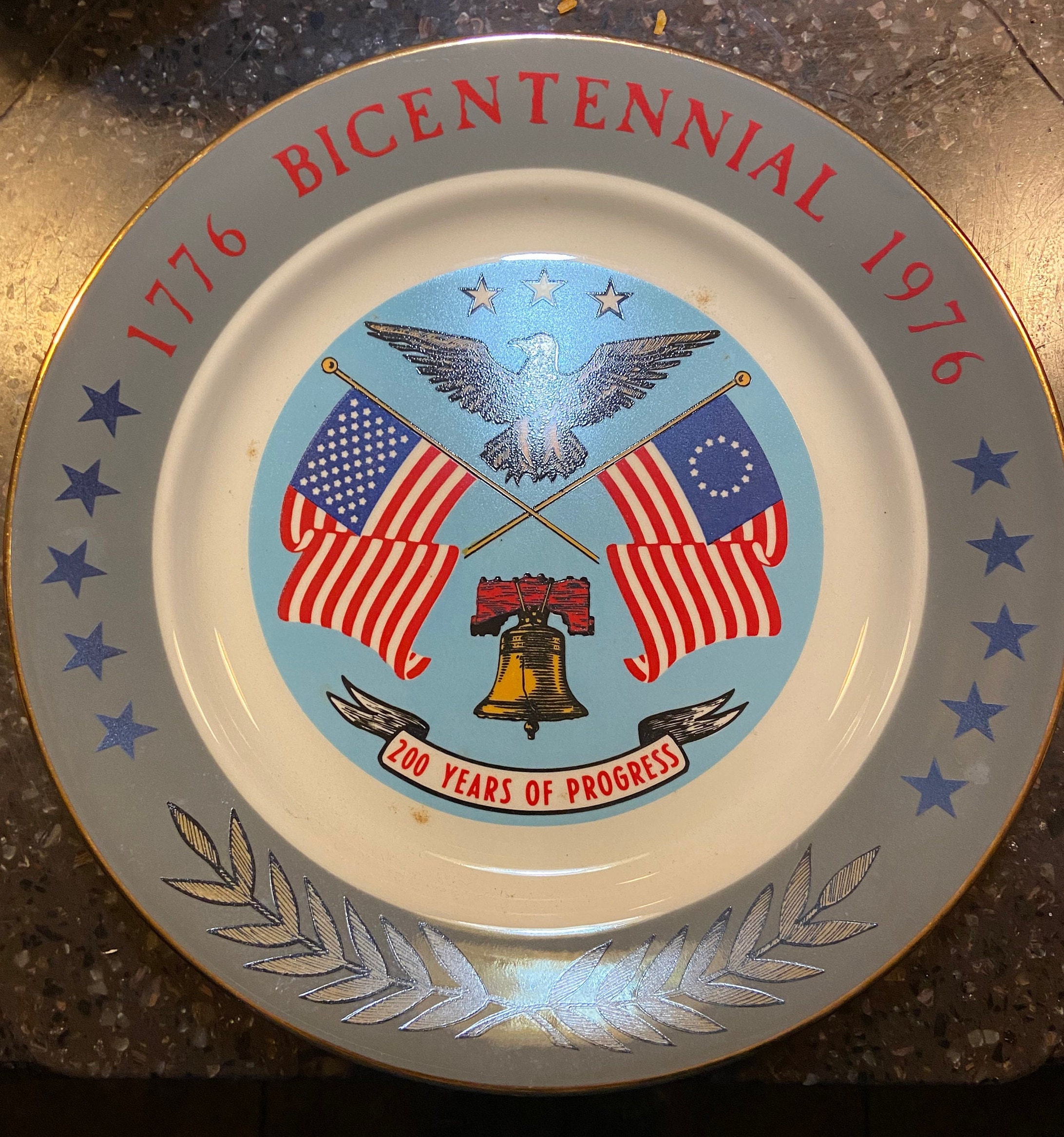 17761976 Bicentennial Plate 200 Years in Progress Sabina Line Etsy