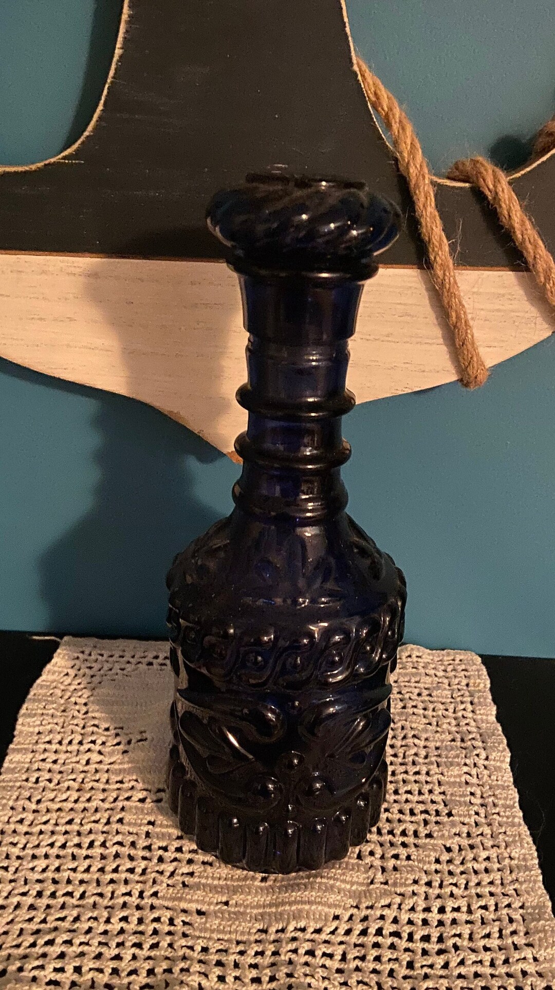 1970 Cobalt Blue Jim Beam Decanter Etsy