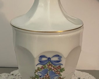 Vtg. Westmoreland Handpainted Milkglass Covered Jar Candy