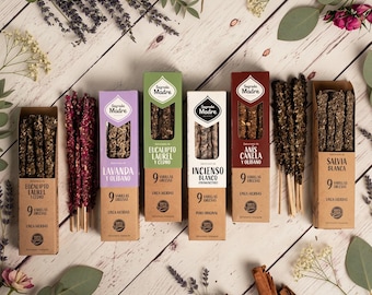 Sagrada Madre Herbal Incense – Natural Botanical Resin Incense, Handmade Aromatic Herbs, 9 Sticks