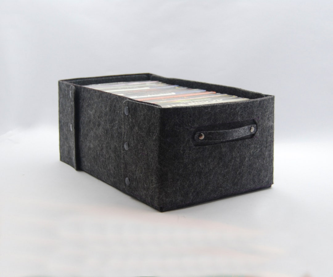 Set of 2 Wool Felt DVD Storage Bins: Custom Colors Available - Etsy