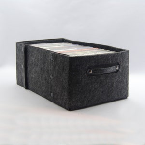Set of 2 Wool Felt DVD Storage Bins: Custom Colors Available