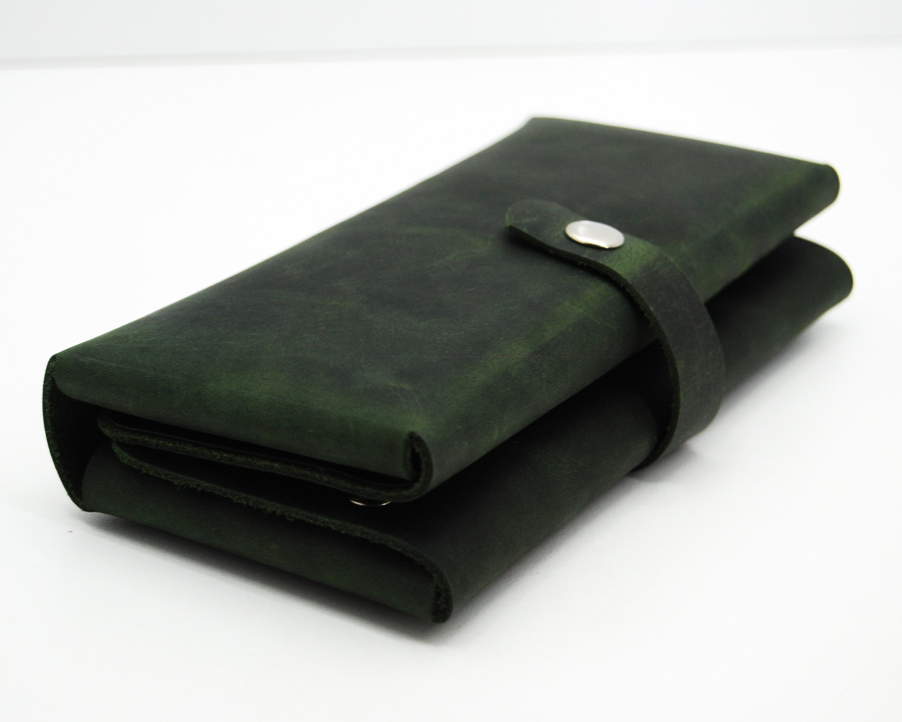 Handmade Leather Double Phone Long Wallet, Dual Phone Case, Dual Phone