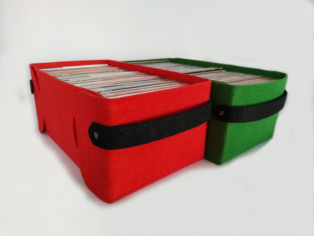 Set of 2 Dvd Storage Baskets, Dvd Storage Bins, Felt Storage Boxes
