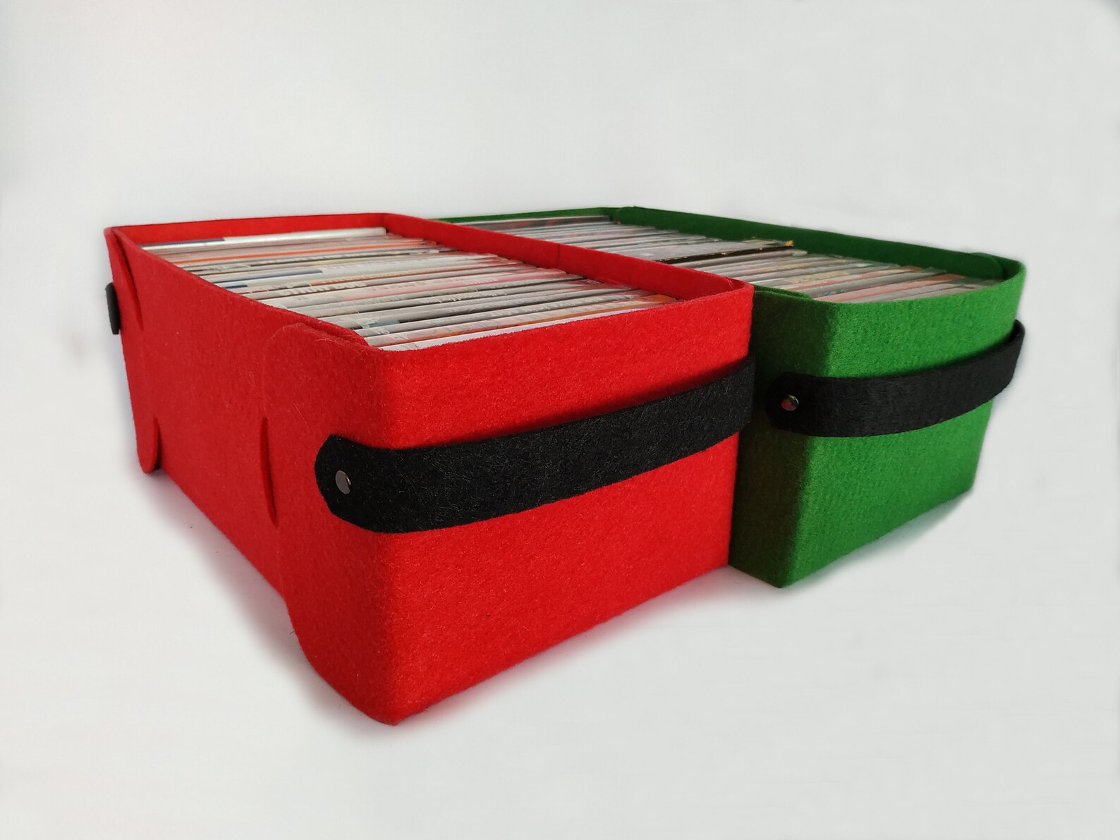 Set of 2 Dvd Storage Baskets, Dvd Storage Bins, Felt Storage Boxes