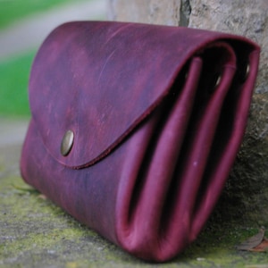 Blague à tabac en cuir faite main, sac à tabac en cuir accordéon, fume-tabac en cuir, étui à tabac en cuir personnalisé