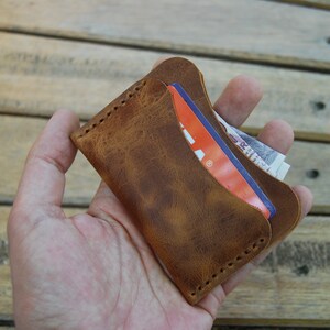 Cartera delgada de cuero minimalista y tarjetero, billetera de bolsillo frontal, estuche de cuero para tarjetas, tarjeta de identificación y billetera en efectivo, billetera delgada mínima