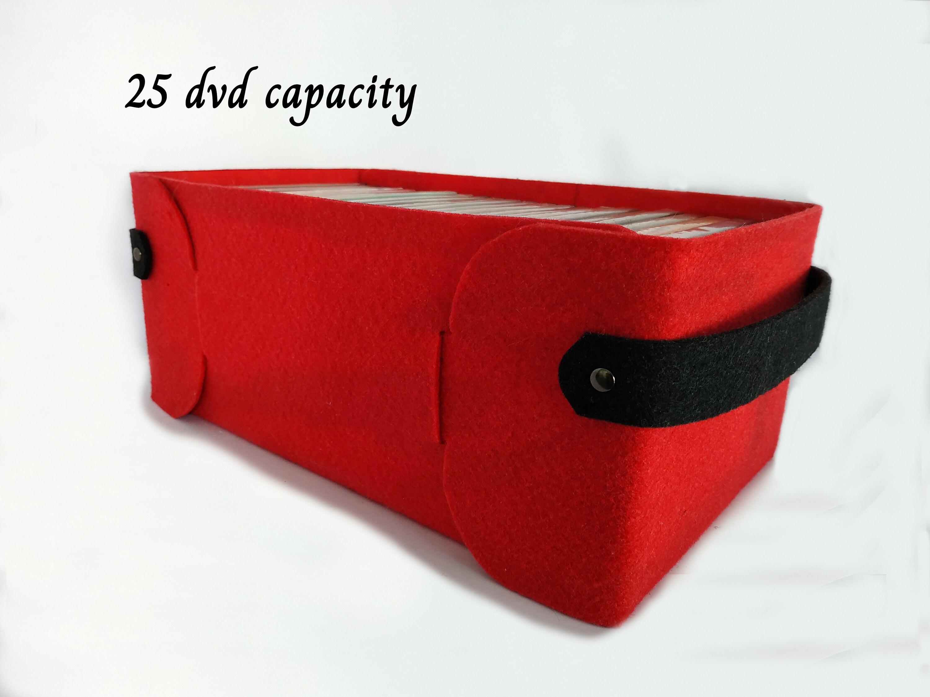 Set of 2 Dvd Storage Baskets, Dvd Storage Bins, Felt Storage Boxes