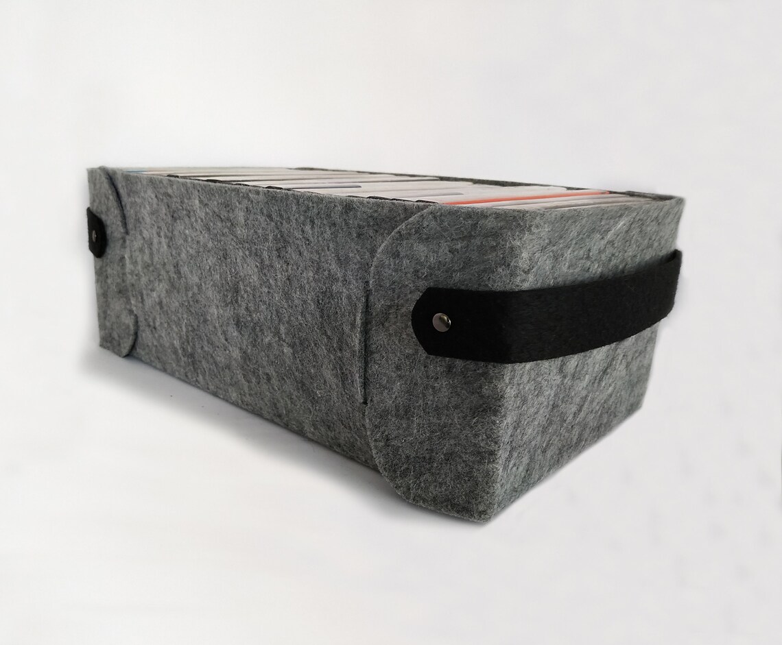 Set of 2 Dvd Storage Baskets, Dvd Storage Bins, Felt Storage Boxes