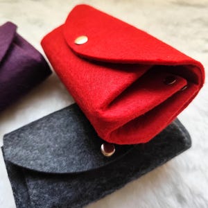 Handmade Accordion Felt Wallet: Organic Wool, Minimalist Purse