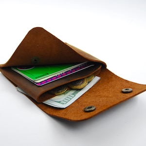 Handgemachte minimalistische Lederbrieftasche, unisex Lederbrieftasche, Geldkarten- und Münzhalter, minimalistische Brieftasche, Handheld schlanke Brieftasche