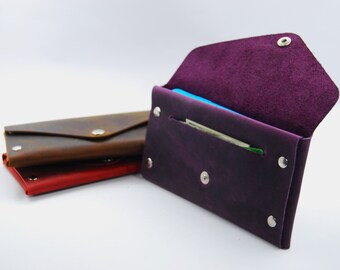 Cartera de cuero hecha a mano para teléfono, funda de cuero para teléfono móvil, tarjetero para teléfono, billetera para iPhone 12-13-14 Pro Max