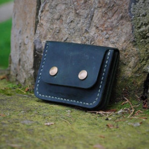 Minimalistische Lederbrieftasche und Kartenhalter, schlanke kleine Lederbrieftasche, Vordertasche Lederbrieftasche, Unisex-Kreditkarte und Münzbrieftasche