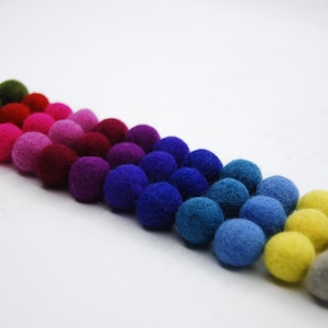 Multicolor Felt Balls: 100% Wool PomPoms for DIY Crafts