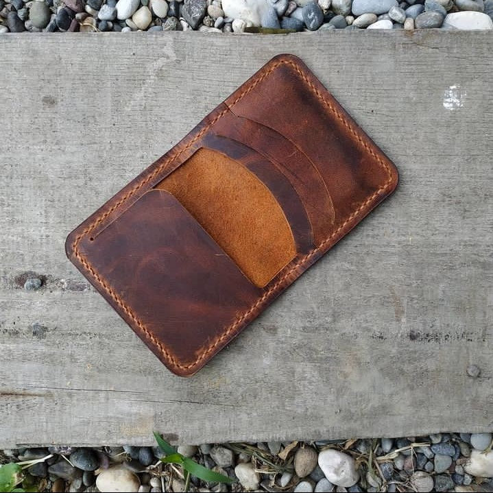 Handmade Minimal Leather Wallet and Card Holder, Slim