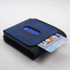 Cartera de cuero para hombre hecha a mano, billetera de diseño minimalista, tarjetero y monedero de cuero, billetera de cuero sencilla para hombre.