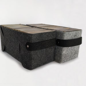 Set of 2 Felt cd Storage basket, cd storage bins for your shelves,Different colours available, shelf decoration and organization boxes