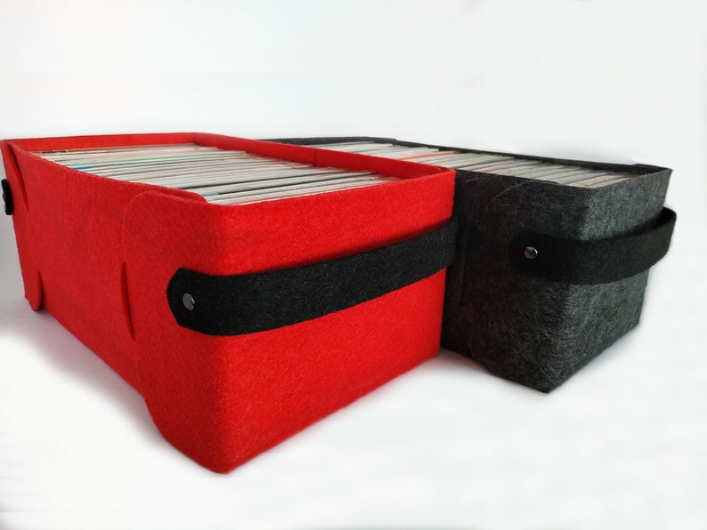 Set of 2 Dvd Storage Baskets, Dvd Storage Bins, Felt Storage Boxes