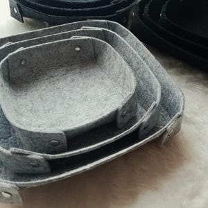 Handmade Felt Valet Tray Set: Decorative Desk Organizer
