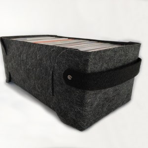 Set of 2 Wool Felt DVD Storage Baskets: Shelf Organizer