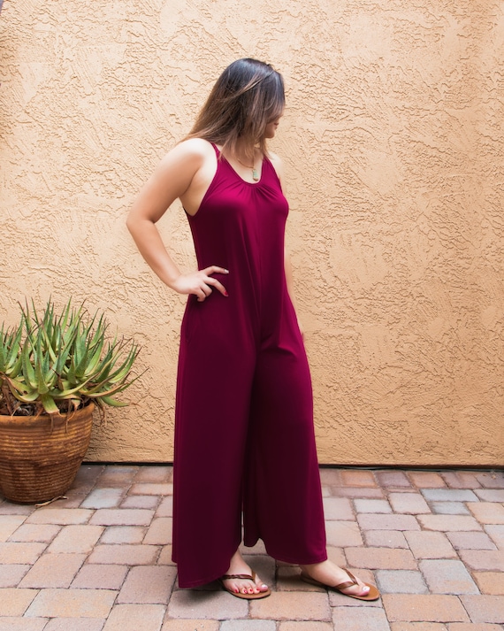 Boho Loose Cami Jumpsuits, Women Summer, Sleeveless With Open Back Jumpsuit  
