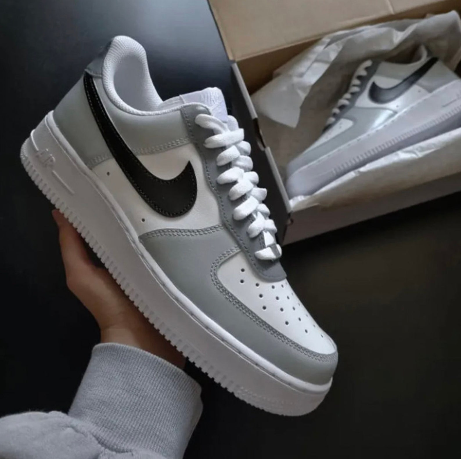 custom grey air force 1
