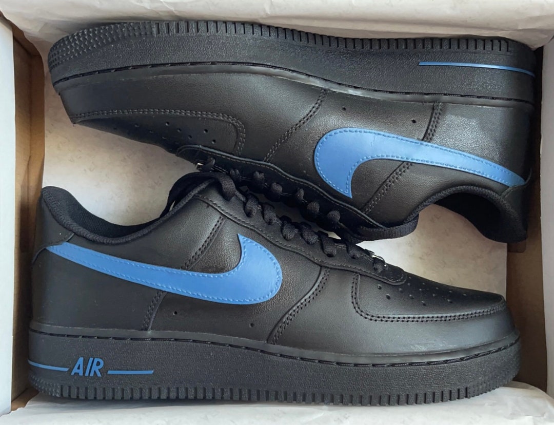 Air force ones black nike sign hotsell