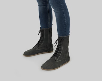 Men's Leather Boots - Wide Toe Box with Flexible Zero Drop Sole