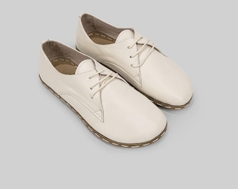 Leather Barefoot Oxford Shoes - Wide Toe Box, Zero Drop for Women