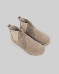Men's Nubuck Chelsea Boots, Cream Leather, Wide Toe Box (Slip Resistant)