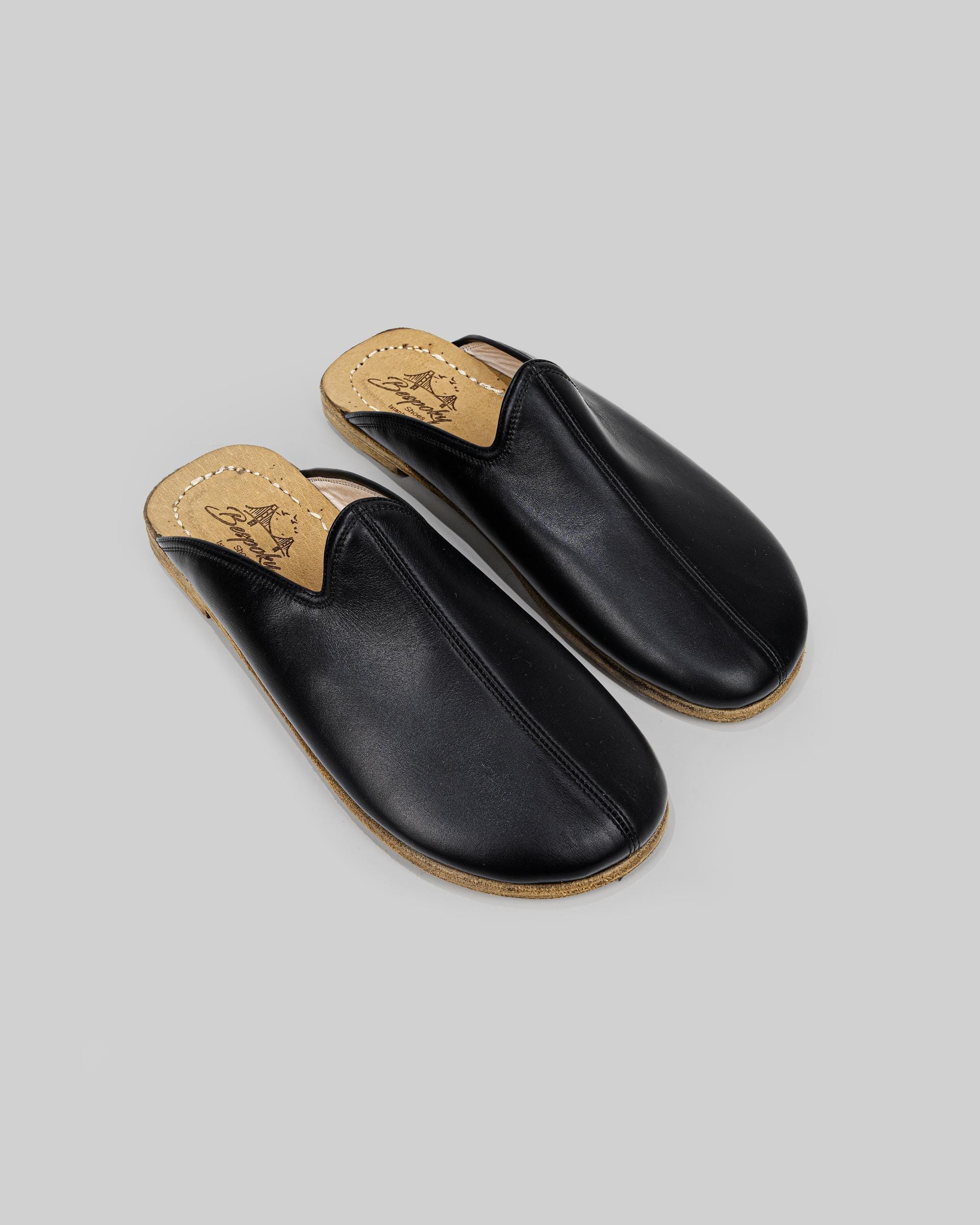 Black Foot Shaped Slippers Mens - Wide Toe Box Zero Drop, Hand
