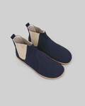 Men's Chelsea Boots: Navy Nubuck Leather - Wide Toe, Minimalist