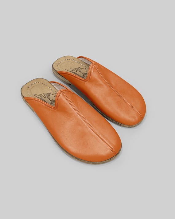 Men’s Leather Mules - Wide Toe Box, Wool Lined, Buffalo Sole