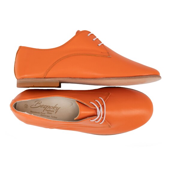 Finito Renacimiento Resolver Zapato Oxford clásico de color naranja para mujer con - Etsy México