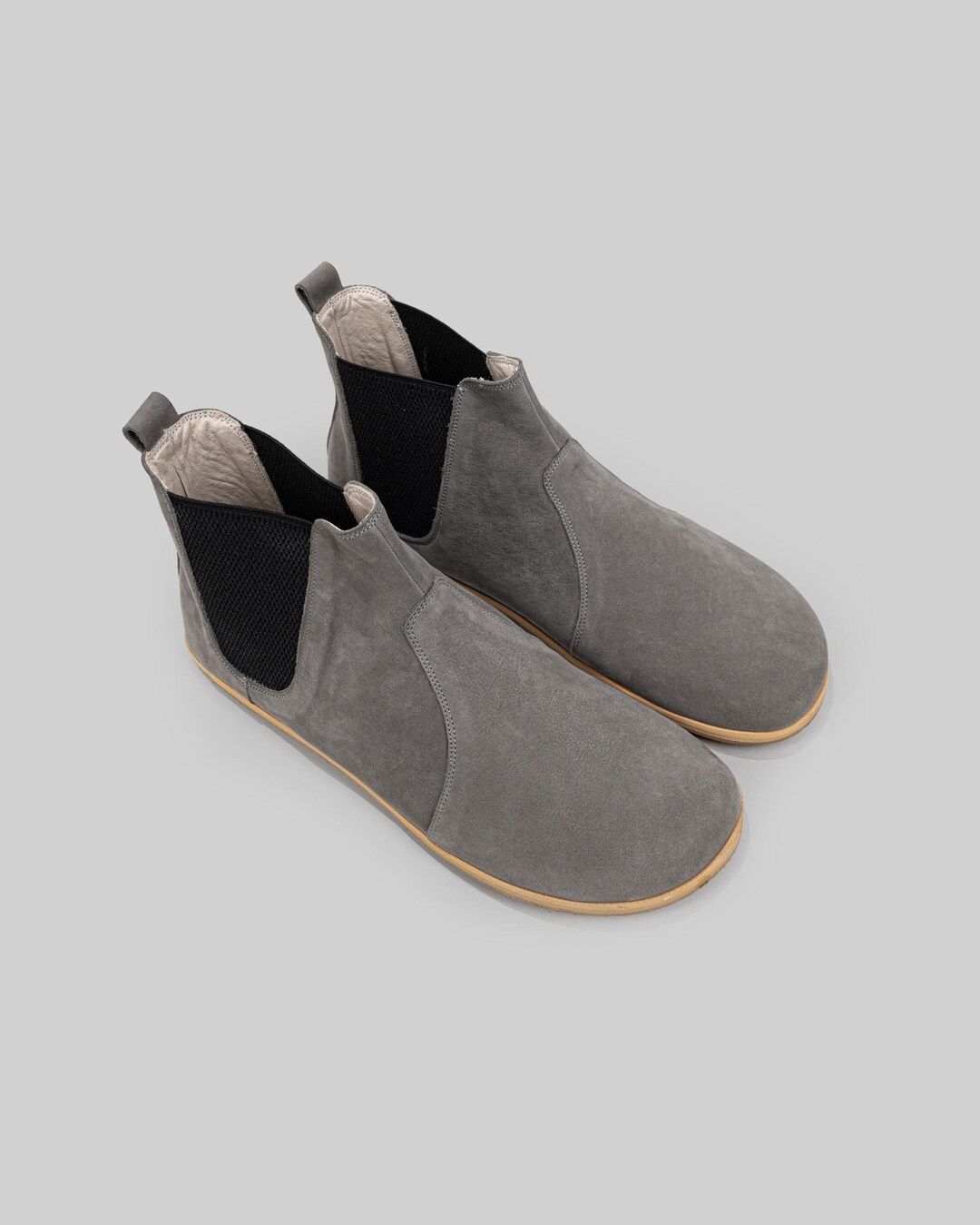Chelsea Boots for Men: Gray Nubuck - Wide Toe Box, Flexible Sole - Etsy