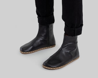 Leather Chelsea Boots: Barefoot Style, Wide Toe Box (Women’s Slip-On)
