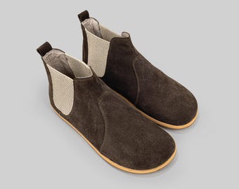 Brown Leather Boots Men - Wide Toe Box Zero Drop, Slow Craft Heritage, Bespoky