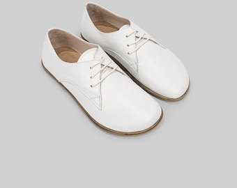 Oxford Barefoot Mujer - Wide Toe Box Zero Drop, Cuero Cosido a Mano - Movimiento Natural Curtido al Vegetal