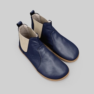 Navy Blue Leather Boots Women - Etsy