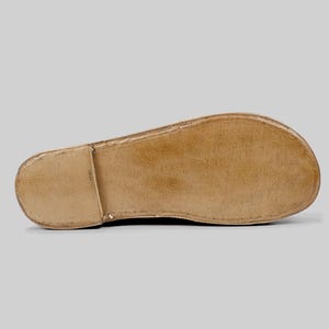 Green Man Handmade Barefoot Leather Slippers , Men Mule With Heeled, Leather Sandal