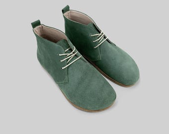 Bespoky Barefoot Chukka Boots Femme - Large Boîte à Orteils, Zero Drop, Souple