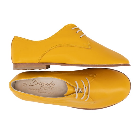 Bespoky vrouwen mosterd gele kleur klassieke Oxford schoen - Etsy Nederland