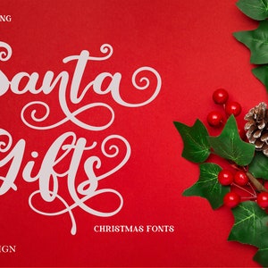 Santa Gifts - Christmas Fonts, Modern calligraphy, Bold script fonts, Procreate fonts, Fun Fonts, Birthday Fonts