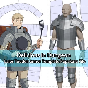 Delicious in Dungeon Laios Touden Armor Template Pepakura file/EVA Foam/3d model