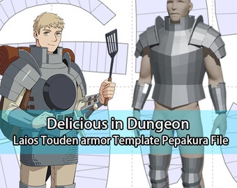 Delicious in Dungeon Laios Touden Armor Template Pepakura file/EVA Foam/3d model